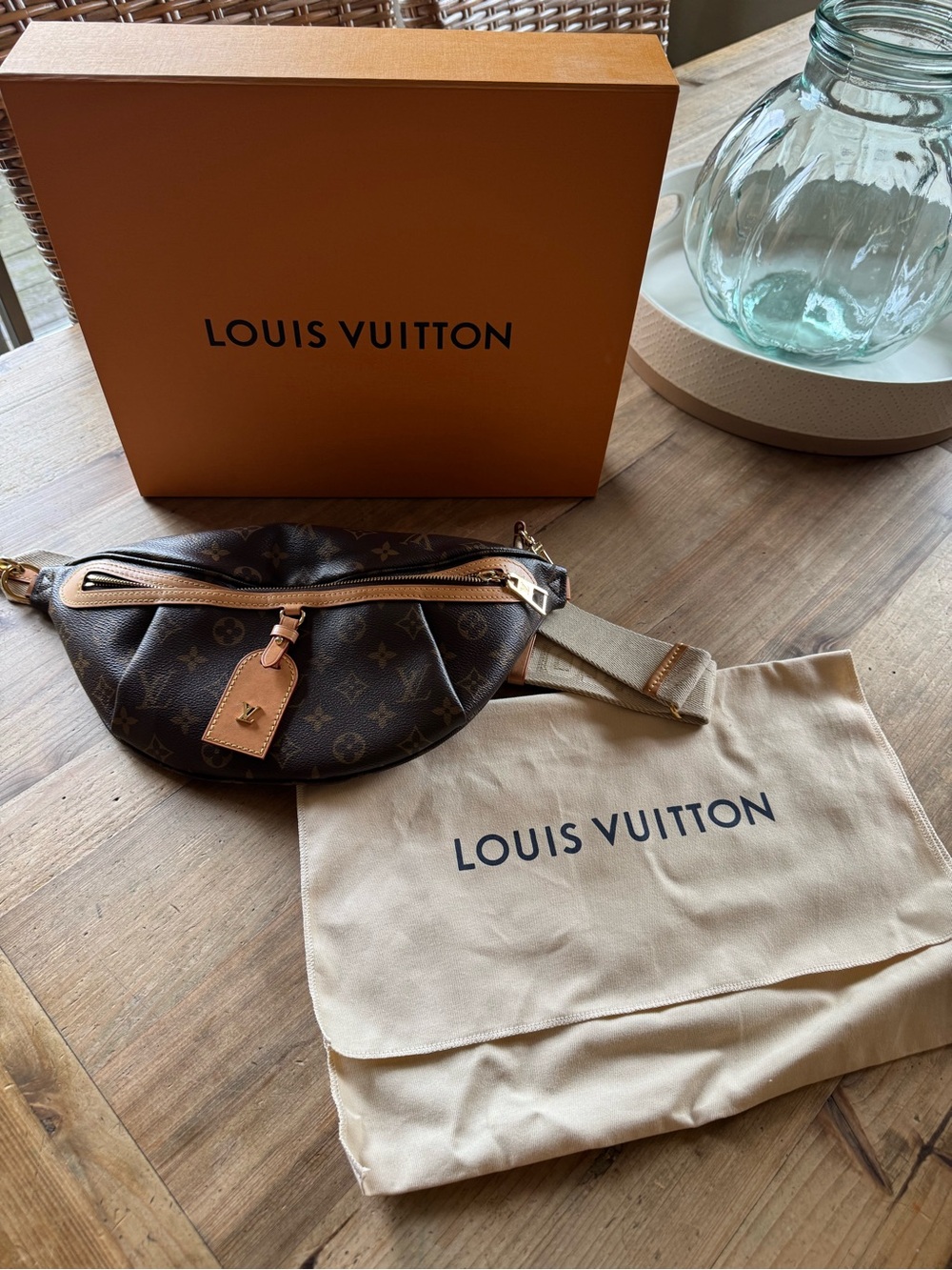 Louis Vuitton Monogram Crossbody Bumbag in Brown and Tan
